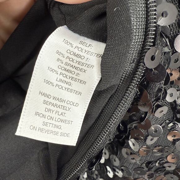 WHBM Strapless Sequin Jumpsuit Size 6 Black Knit Wide Leg Formal Party NWT - Picture 9 of 12